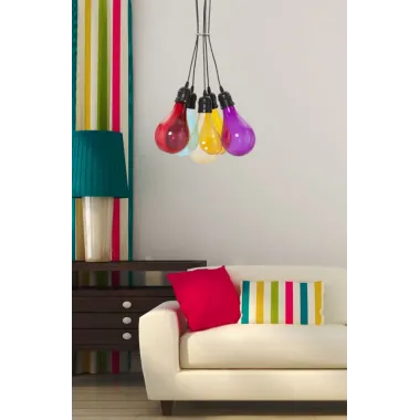 Lampa wisząca OKLAHOMA 5-punktowa 40x135 cm (szkło Ø 3,5 cm)